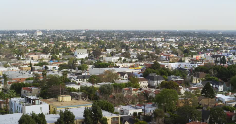 Panoramic view of a neighborhood on a small town