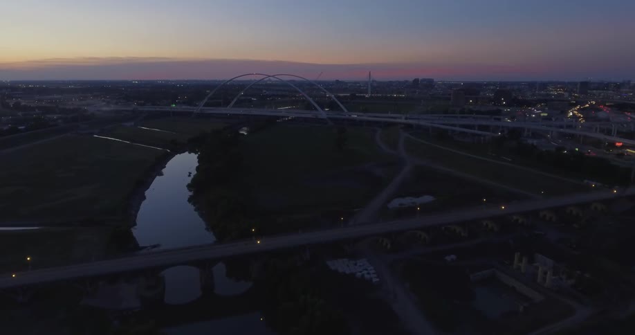 A city after sunset