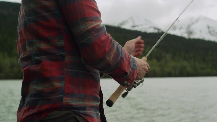 Person with fishing rod