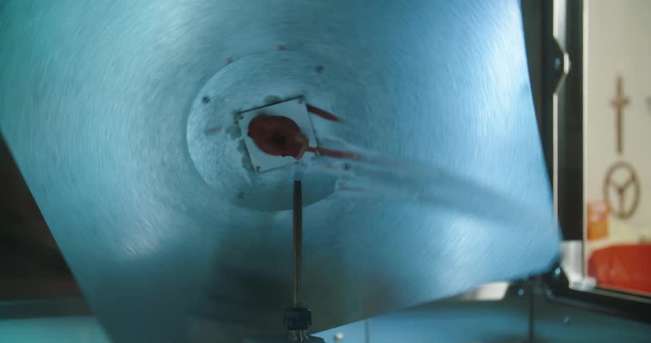 Machine rotates metal panel back and forth