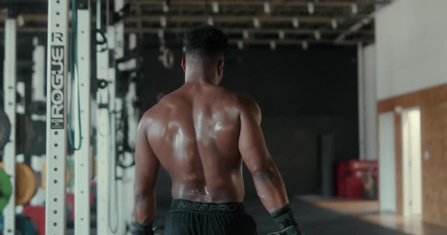 A man walking in a gym