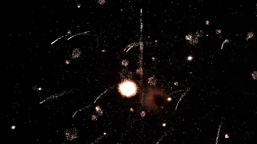 Fireworks exploding in the night sky