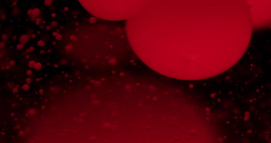A view of blood floating in a water