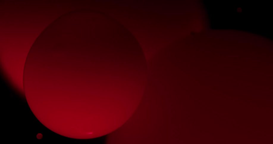 A view of blood floating in water