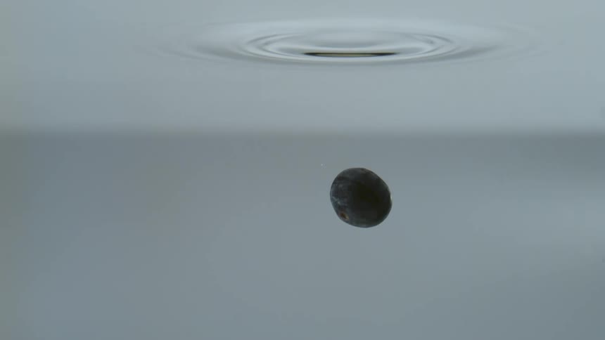 Ball falls into water creating ripples
