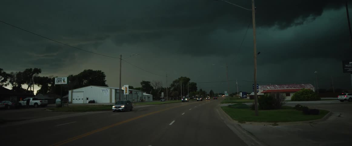 Storm clouds are forming over the town