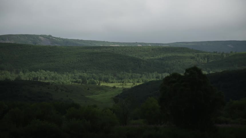 View of mountains on a cloudy day