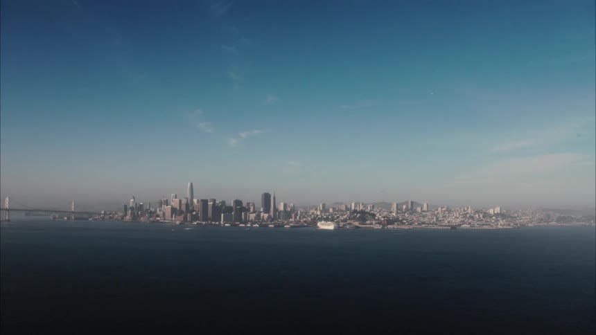 An aerial view of a large city area