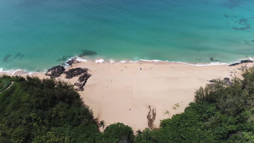 Secret private beach in tropic island