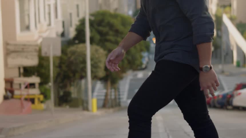 A man walking outdoors