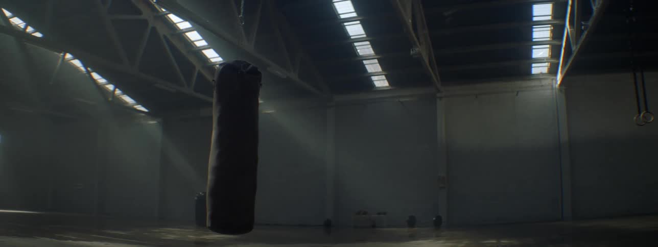 Empty building with boxing bag