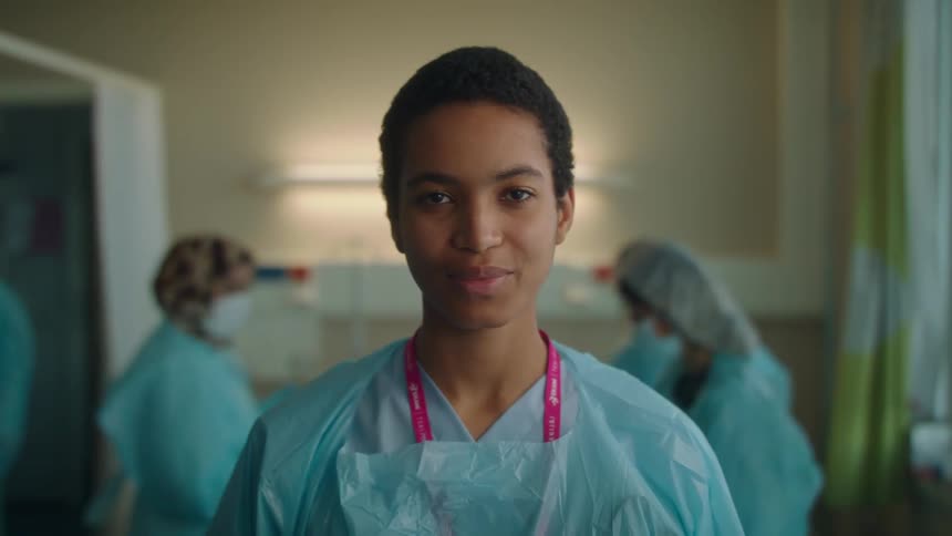 Nurse in Scrubs Smiling