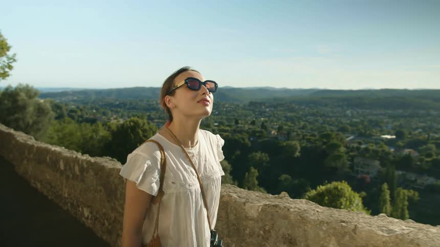 Female walking outdoors