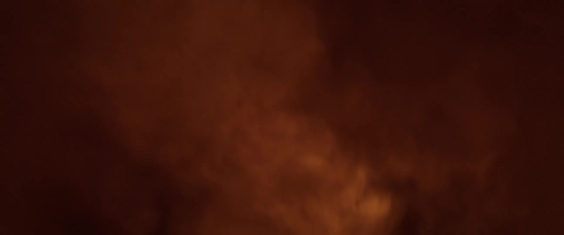 Fire produces smoke rising from forest at night
