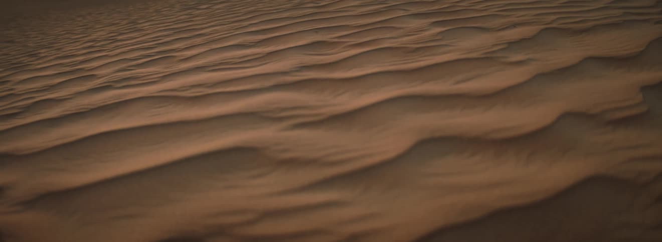 Drifted sand dunes across a desert