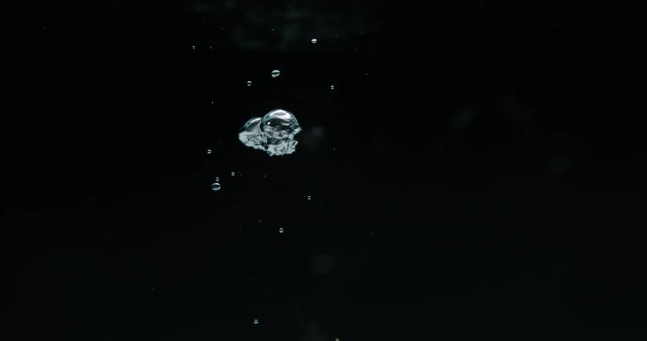 Underwater with ripples and bubbles