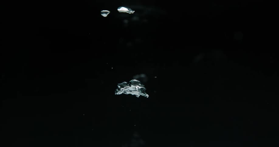 Underwater with ripples and bubbles