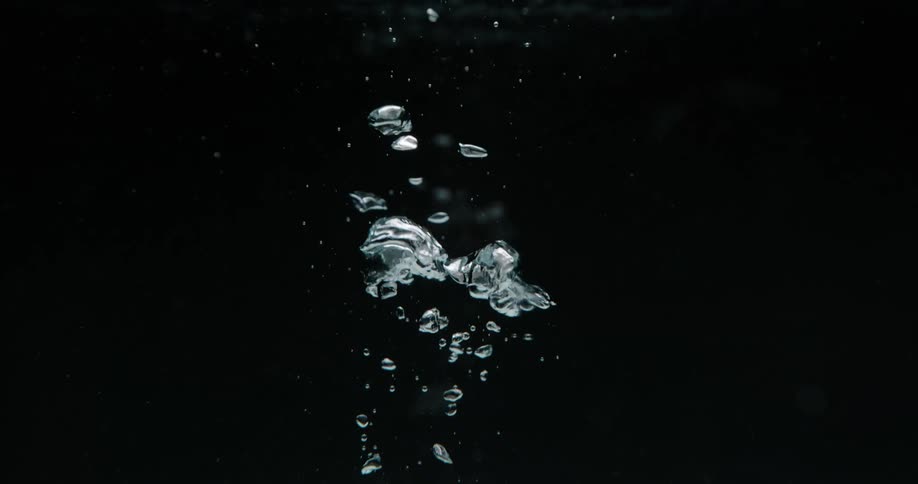 Underwater with ripples and bubbles