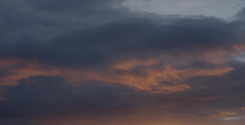 Cloudy skies at dusk