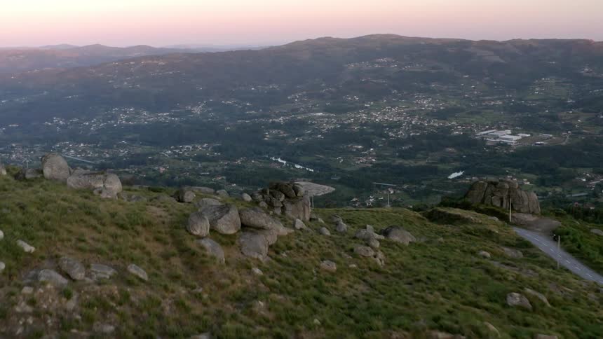 A town sits past the mountain highway