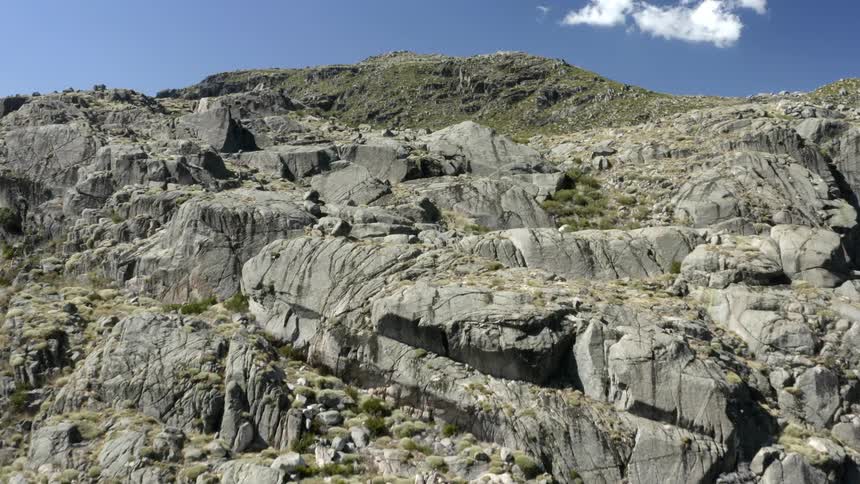Rocks on a hillside on a clear day