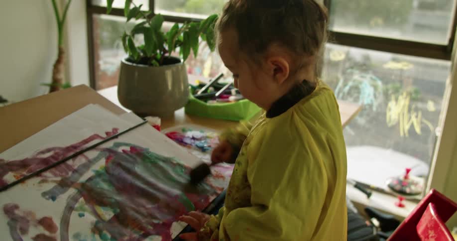Young child painting