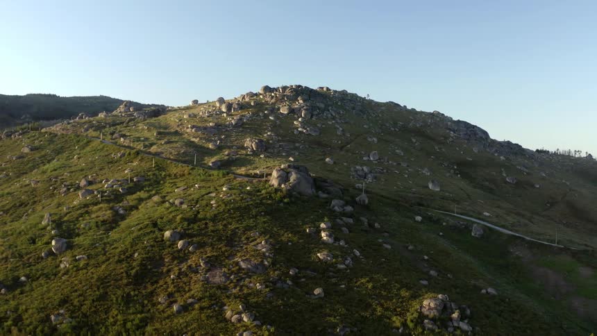 A road runs over the mountain