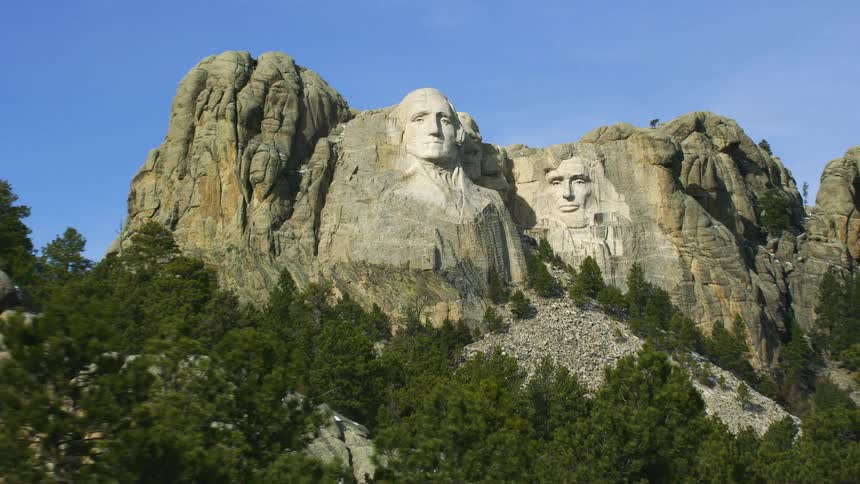Mount rushmore national monument surrounded by many trees