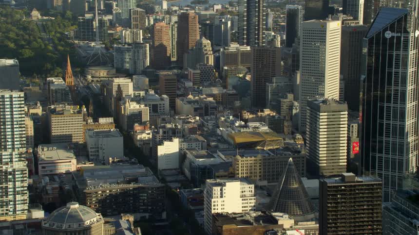 Skyscrapers rise above the city