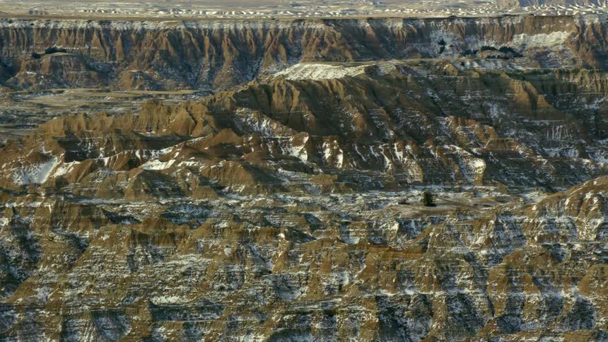 Aerial view of the barren mountains in the desert