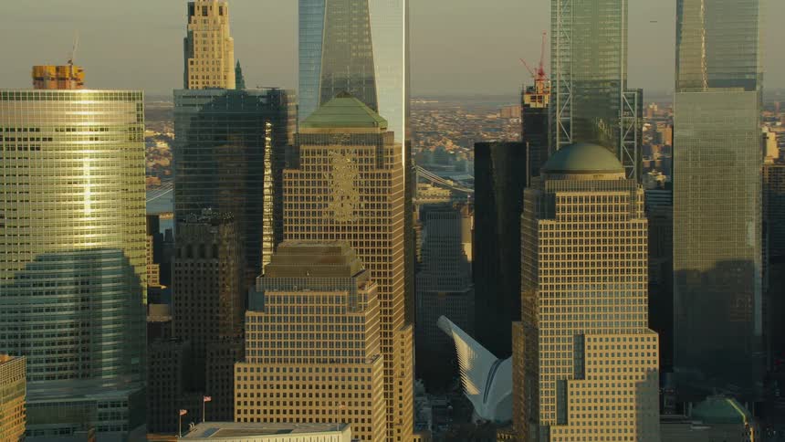 Tall buildings and skyscrapers in a metropolis during the day