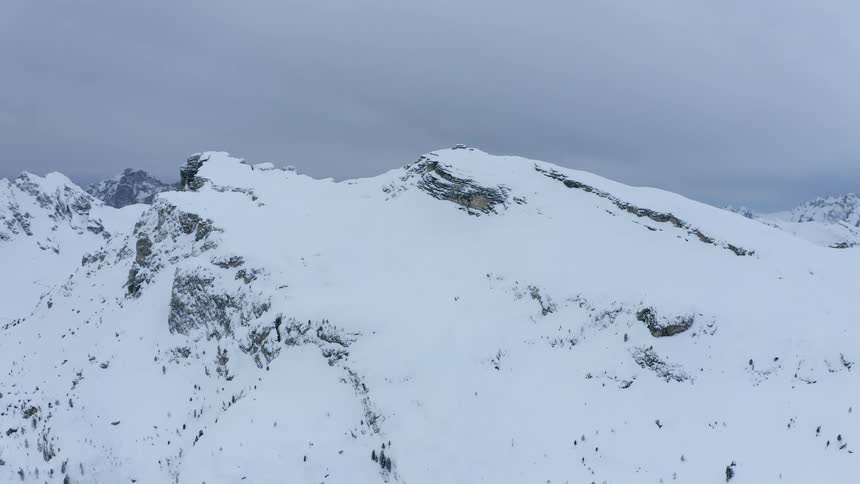 A snow covered mountain range