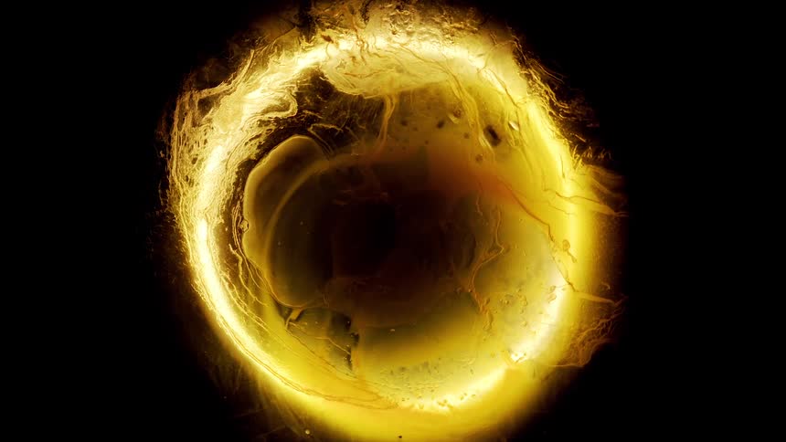 Black yellow and white colors that look like illiquid ring of light