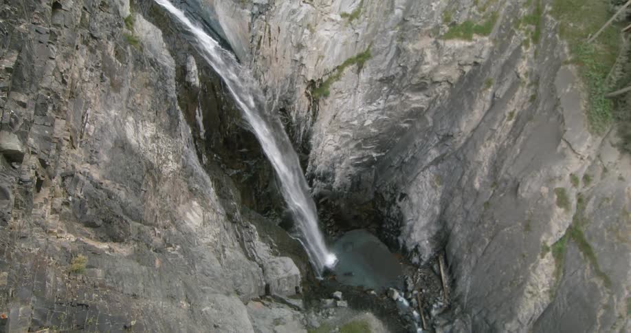 Waterfall going down mountain