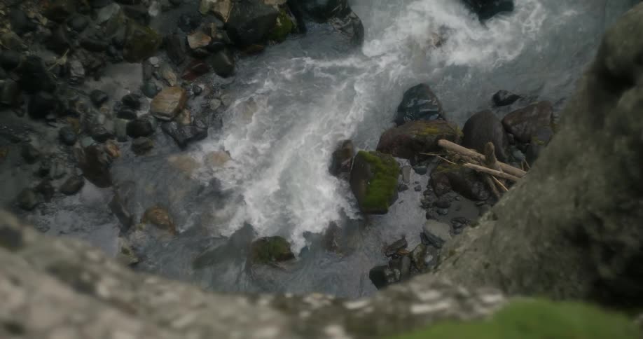 A river with rocks and moss