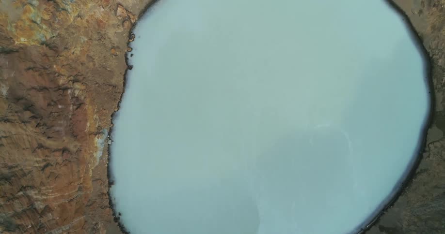A lake is on the mountain top