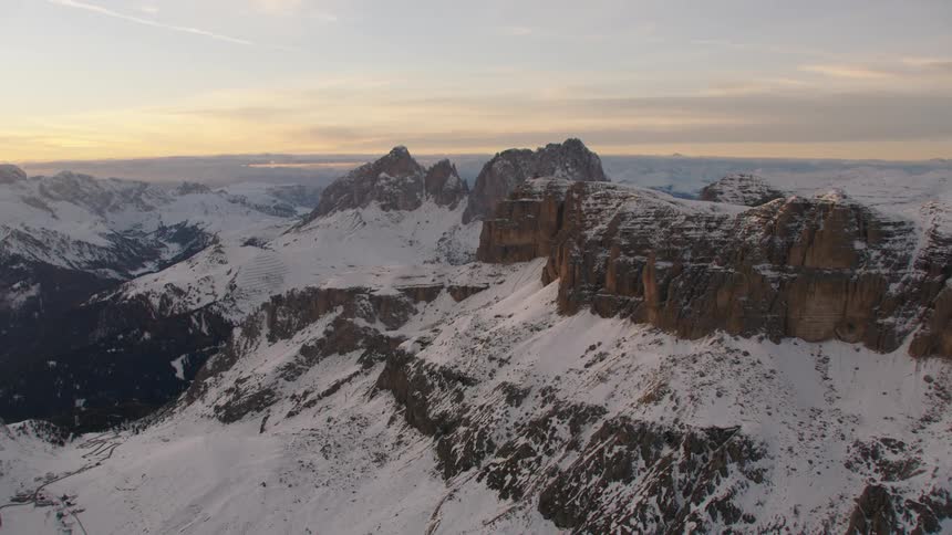 Snow is all over the mountain range