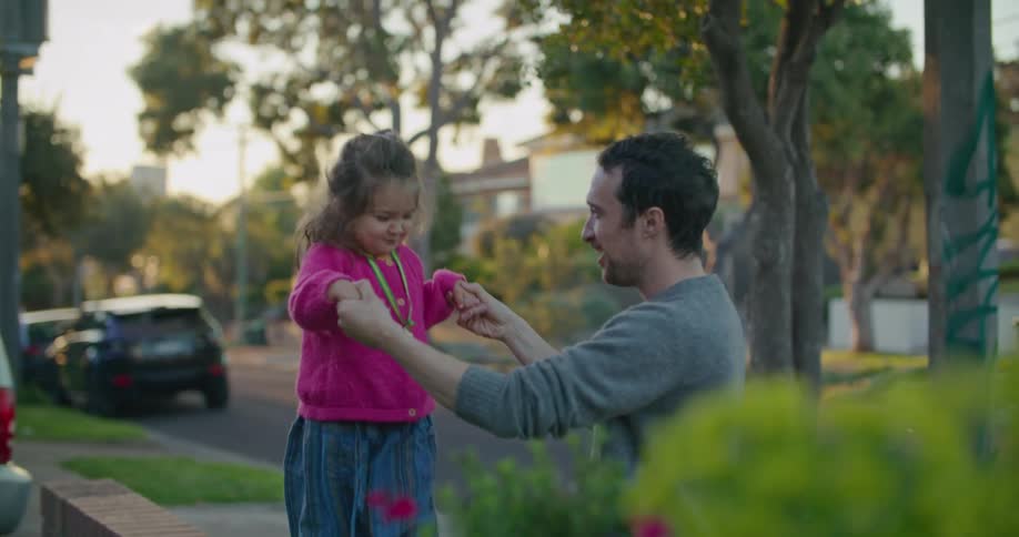 Person walking with child
