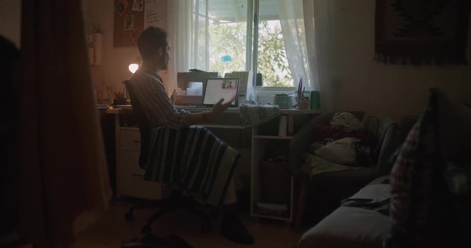 Person talking indoors