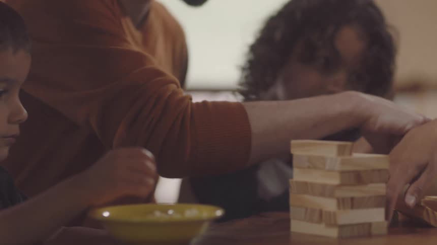 Family sitting at table