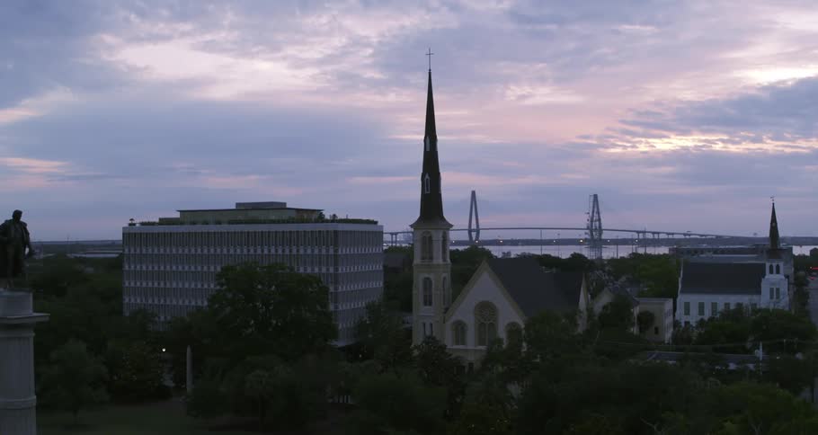 The city is empty at sunrise