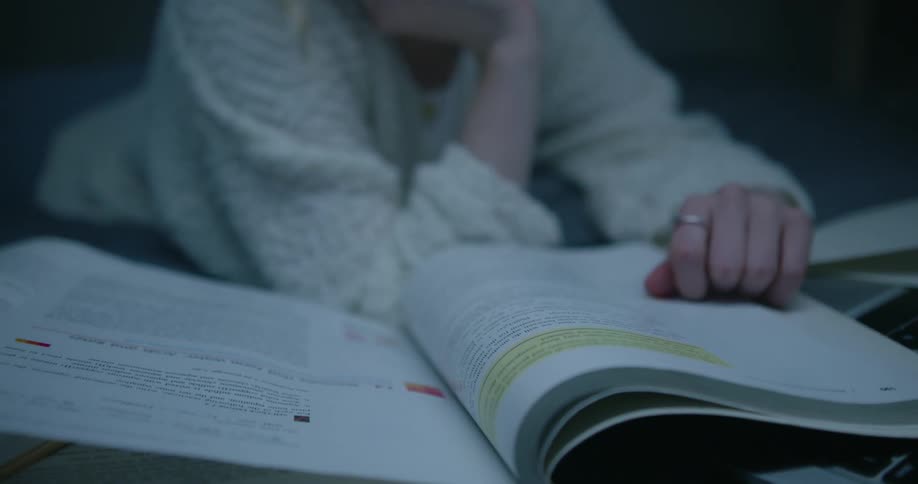 Female studying