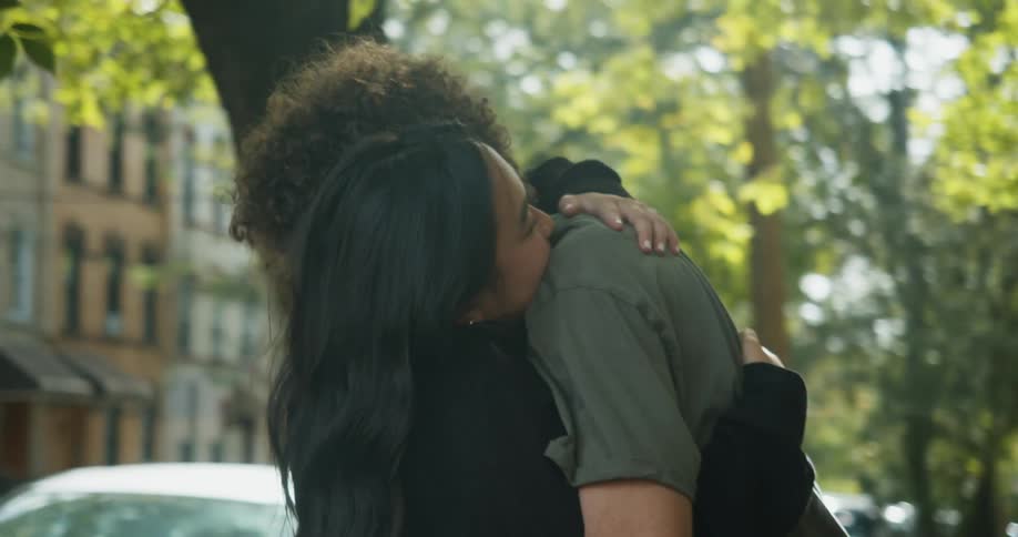 People hugging and kissing