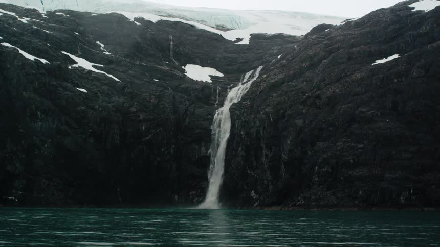 Water flowing down mountain