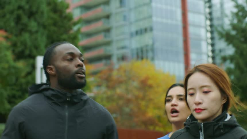 People jogging outdoors