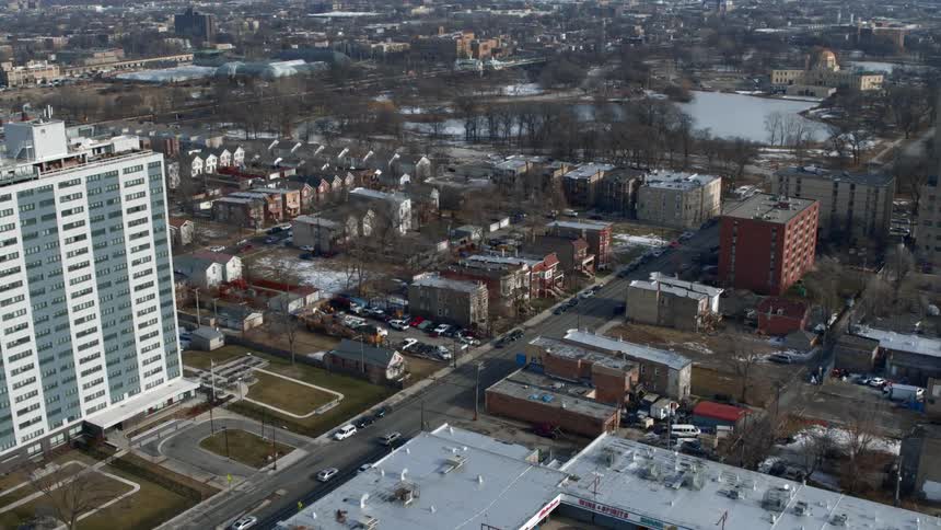 Aerial view of city