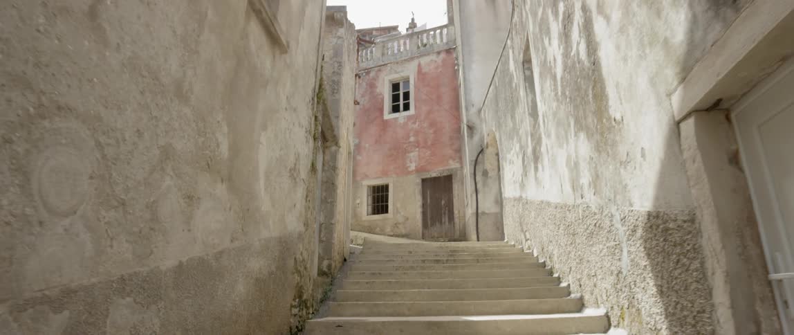 Steps between old buildings