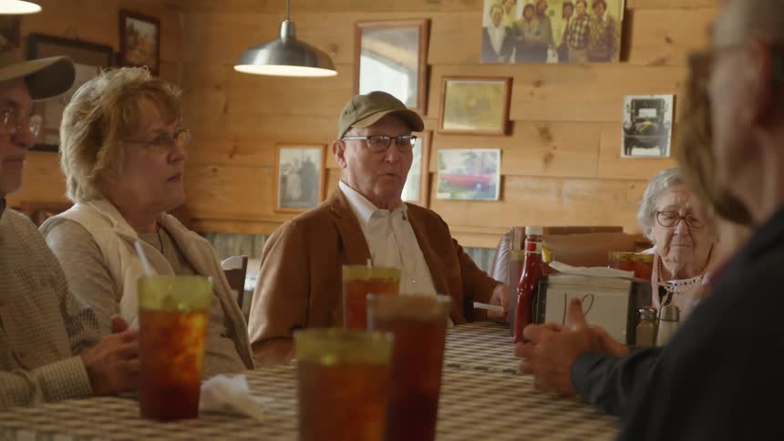 Elderly people at restaurant