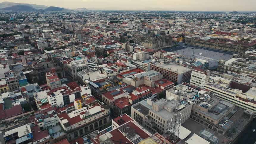 Office buildings and condos of varying sizes fill up downtown blocks