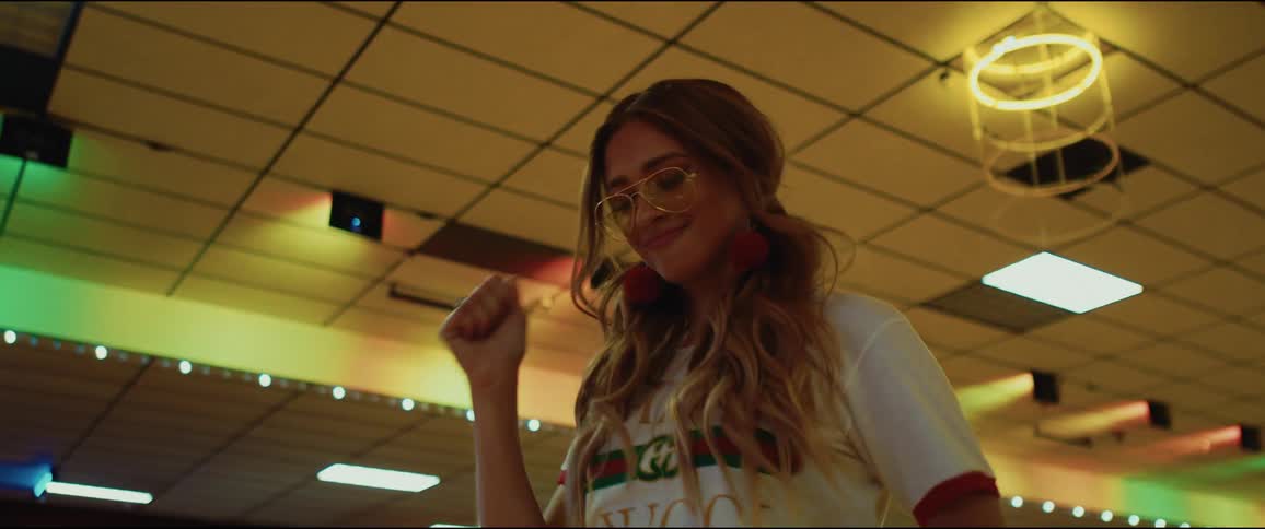 Female dancing at roller rink